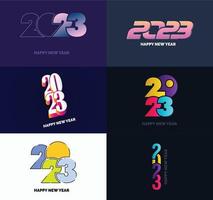 Big Set of 2023 Happy New Year logo text design 2023 number design template vector