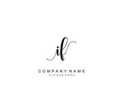 Initial IF beauty monogram and elegant logo design, handwriting logo of initial signature, wedding, fashion, floral and botanical with creative template. vector