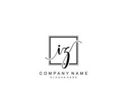 Initial IZ beauty monogram and elegant logo design, handwriting logo of initial signature, wedding, fashion, floral and botanical with creative template. vector