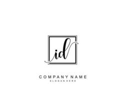 Initial ID beauty monogram and elegant logo design, handwriting logo of initial signature, wedding, fashion, floral and botanical with creative template. vector