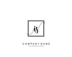 Initial IS beauty monogram and elegant logo design, handwriting logo of initial signature, wedding, fashion, floral and botanical with creative template. vector