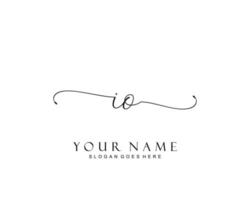 Initial IO beauty monogram and elegant logo design, handwriting logo of initial signature, wedding, fashion, floral and botanical with creative template. vector