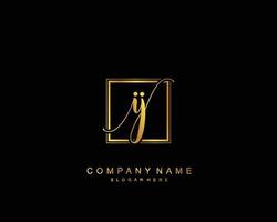 Initial IJ beauty monogram and elegant logo design, handwriting logo of initial signature, wedding, fashion, floral and botanical with creative template. vector