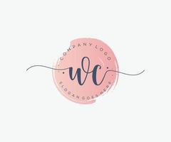 Initial WC feminine logo. Usable for Nature, Salon, Spa, Cosmetic and Beauty Logos. Flat Vector Logo Design Template Element.