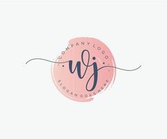 Initial WJ feminine logo. Usable for Nature, Salon, Spa, Cosmetic and Beauty Logos. Flat Vector Logo Design Template Element.