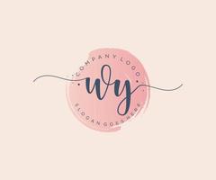 Initial WY feminine logo. Usable for Nature, Salon, Spa, Cosmetic and Beauty Logos. Flat Vector Logo Design Template Element.