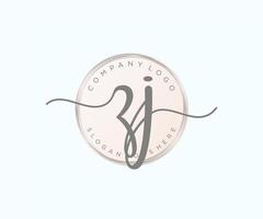 logotipo femenino inicial zj. utilizable para logotipos de naturaleza, salón, spa, cosmética y belleza. elemento de plantilla de diseño de logotipo de vector plano.