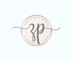 Initial ZP feminine logo. Usable for Nature, Salon, Spa, Cosmetic and Beauty Logos. Flat Vector Logo Design Template Element.