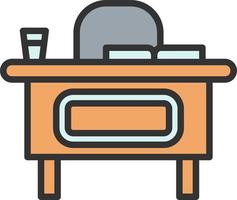 Teacher Desk Vector Icon