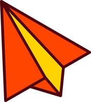 icono de vector de avión de papel