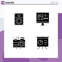 Universal Solid Glyphs Set for Web and Mobile Applications speaker camera education develop night Editable Vector Design Elements