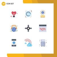9 Universal Flat Colors Set for Web and Mobile Applications directions world business learning education Editable Vector Design Elements
