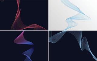 Use these abstract waving line backgrounds to create a cohesive look for your project vector