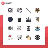 Universal Icon Symbols Group of 16 Modern Flat Color Filled Lines of devices square left sound drink Editable Creative Vector Design Elements