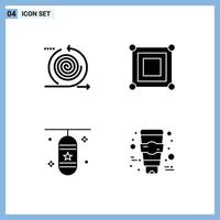 4 Universal Solid Glyphs Set for Web and Mobile Applications business boxing bag management game punching box Editable Vector Design Elements