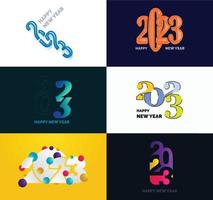 Big Collection of 2023 Happy New Year symbols Cover of business diary for 2023 with wishes vector