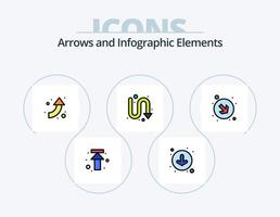Arrow Line Filled Icon Pack 5 Icon Design. circle. u turn. arrow. sign. up vector