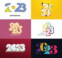 Big Collection of 2023 Happy New Year symbols Cover of business diary for 2023 with wishes vector