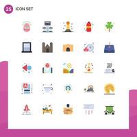 User Interface Pack of 25 Basic Flat Colors of saint leaf finance day water bottle Editable Vector Design Elements