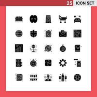 Modern Set of 25 Solid Glyphs Pictograph of furniture medical floor hospital wet Editable Vector Design Elements