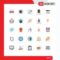 Universal Icon Symbols Group of 25 Modern Flat Colors of kitchen done technology and notice Editable Vector Design Elements