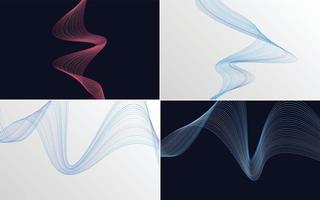 Wave curve abstract vector background pack for a stylish and modern look