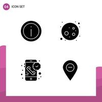 User Interface Pack of Basic Solid Glyphs of help duration sign moon receiver Editable Vector Design Elements