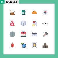 paquete de iconos de vector de stock de 16 signos y símbolos de línea para configuraciones de belleza gráfico circular de casco cog paquete editable de elementos creativos de diseño de vectores