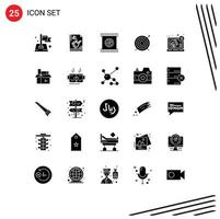 Set of 25 Modern UI Icons Symbols Signs for goal target play special photographic lenses Editable Vector Design Elements
