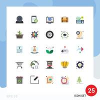 Group of 25 Flat Colors Signs and Symbols for portfolio documents online case briefcase Editable Vector Design Elements