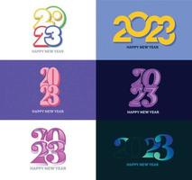 Big Set of 2023 Happy New Year logo text design 2023 number design template vector