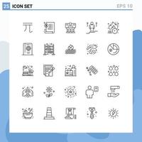 25 Thematic Vector Lines and Editable Symbols of arrow user dollar online connection Editable Vector Design Elements