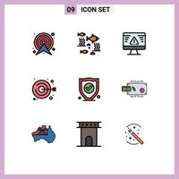 Set of 9 Modern UI Icons Symbols Signs for handicraft embroidery sea clot error Editable Vector Design Elements