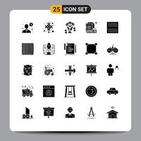 25 iconos creativos signos y símbolos modernos de elementos de diseño de vector editables de computadora de teclado de ramo de archivo de pasta