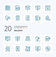 20 Education Blue Color icon Pack like learning education school study learning vector