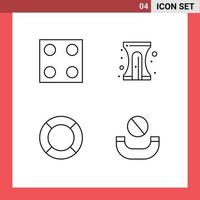 4 Creative Icons Modern Signs and Symbols of electro help back to school sharpener ux Editable Vector Design Elements