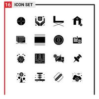 16 Universal Solid Glyphs Set for Web and Mobile Applications house dollar chair coin sit Editable Vector Design Elements