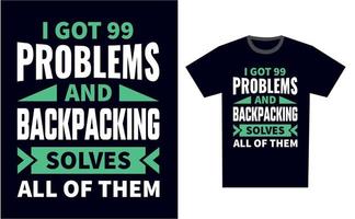 Backpacking T Shirt Design vector