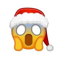 cara de navidad gritando de miedo gran tamaño de emoji amarillo sonrisa vector