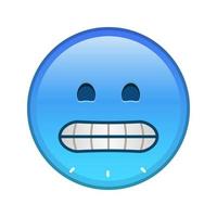 cara congelada de gran tamaño de emoji amarillo sonrisa vector