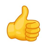 Gesture Okay or thumb up Large size of yellow emoji hand vector