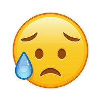 Face with an expression of disappointment and relief Large size of yellow emoji smile vector
