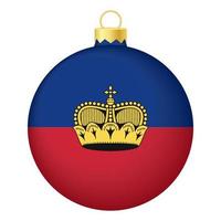 Christmas tree ball with Liechtenstein flag. Icon for Christmas holiday vector