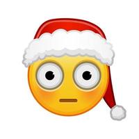 Christmas flushed face Large size of yellow emoji smile vector