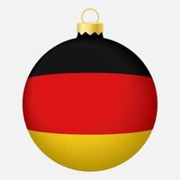 bola de árbol de navidad con bandera de alemania. icono para vacaciones de navidad vector