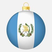 bola de árbol de navidad con bandera de guatemala. icono para vacaciones de navidad vector