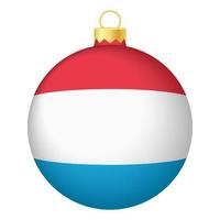 Christmas tree ball with Luxembourg flag. Icon for Christmas holiday vector