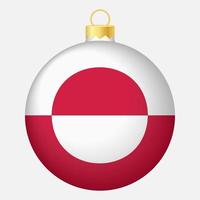 bola de árbol de Navidad con bandera de Groenlandia. icono para vacaciones de navidad vector