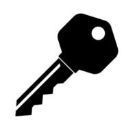 Simple flat key icon isolated on white background vector