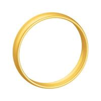 Golden realistic wedding ring Anniversary romantic surprise vector